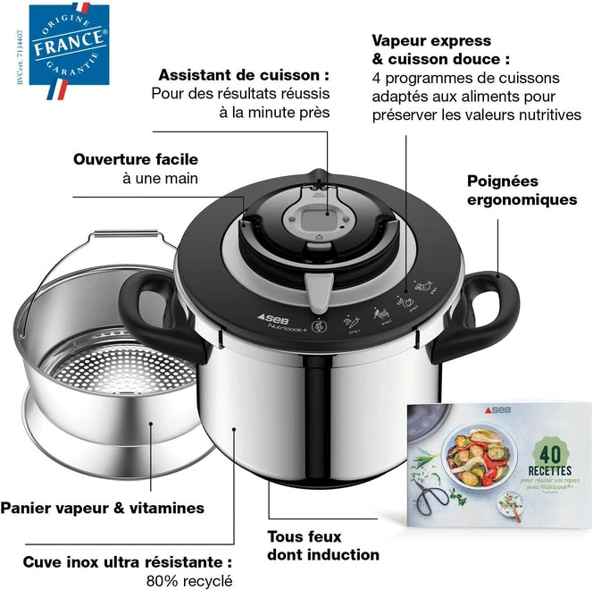 Cocotte Seb +CHEF Cocotte Minute 4.5L /6L /8L/10L 4Programmes كوكوطة