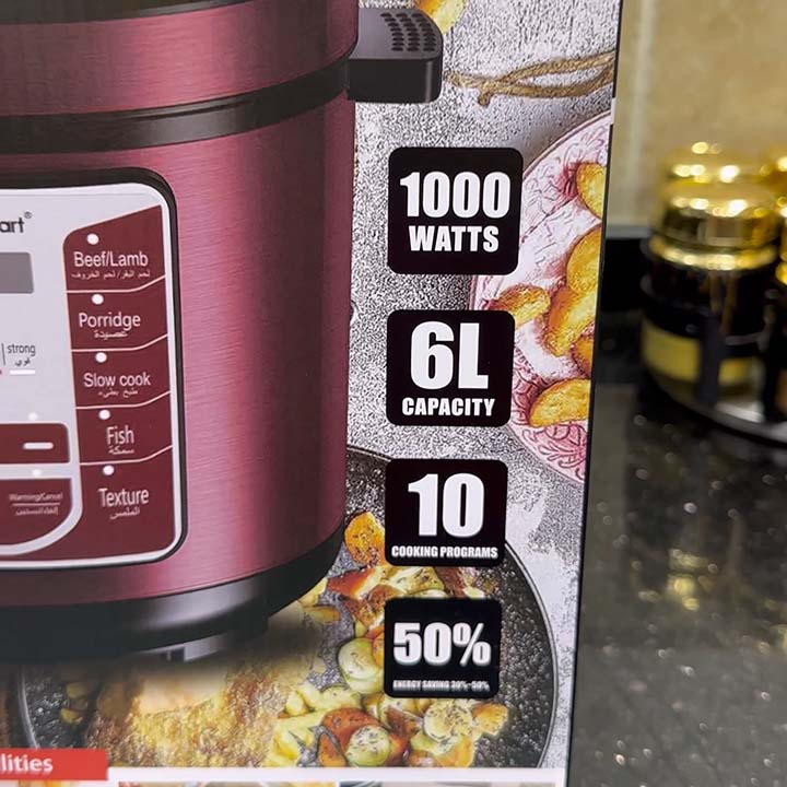 COCOTTE ELECTRIQUE MULTISMART كوكوطة كهربائية بقوة 1000 واط و سعة 6 لتر