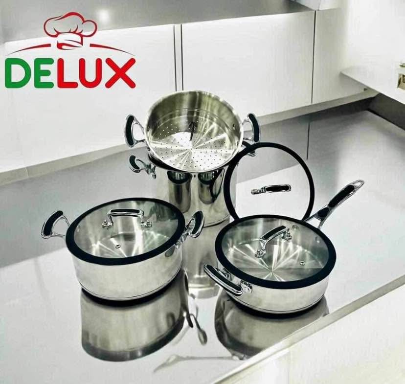Série de batterie DELUX 18/10 inox 7pcs سلسلة ديلوكس 7 قطع ستانلس ستيل 18/10
