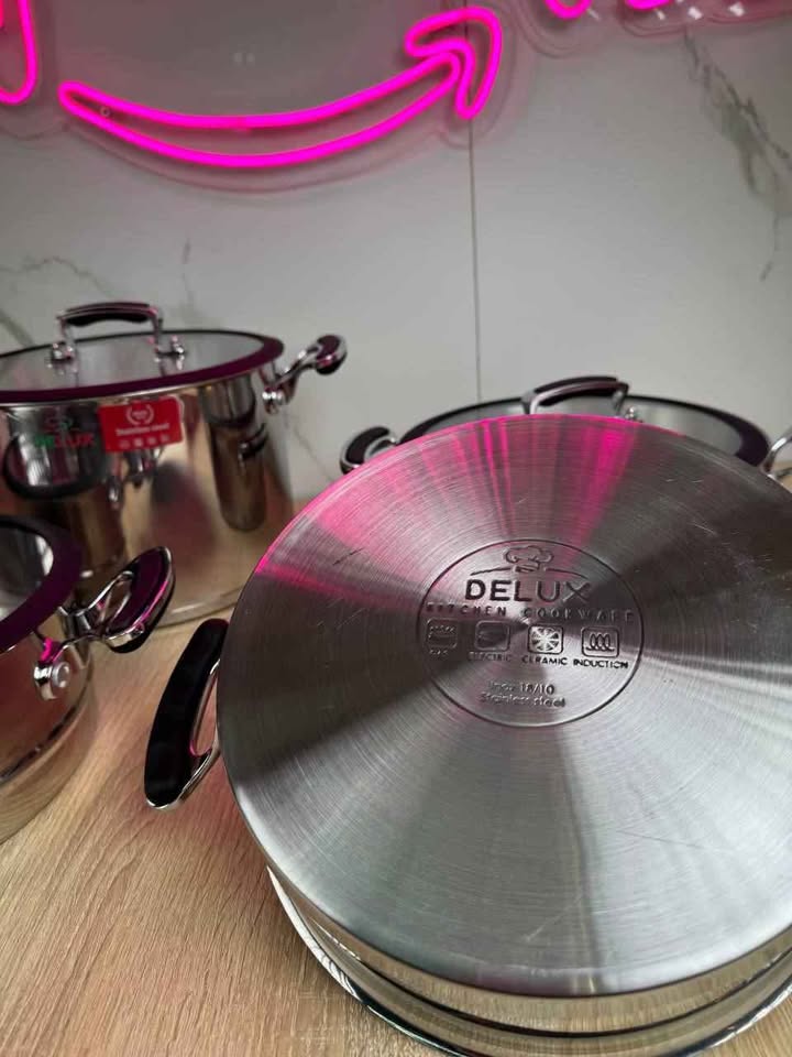 Série de batterie DELUX 18/10 inox 7pcs سلسلة ديلوكس 7 قطع ستانلس ستيل 18/10