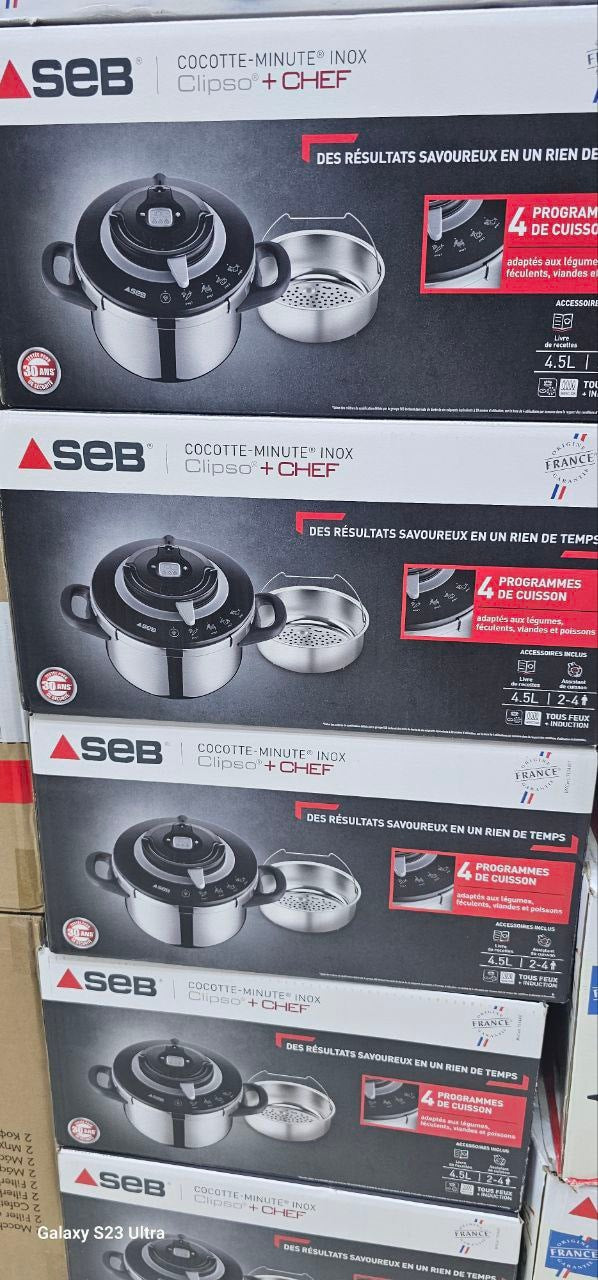 Cocotte Seb +CHEF Cocotte Minute 4.5L /6L /8L/10L 4Programmes كوكوطة