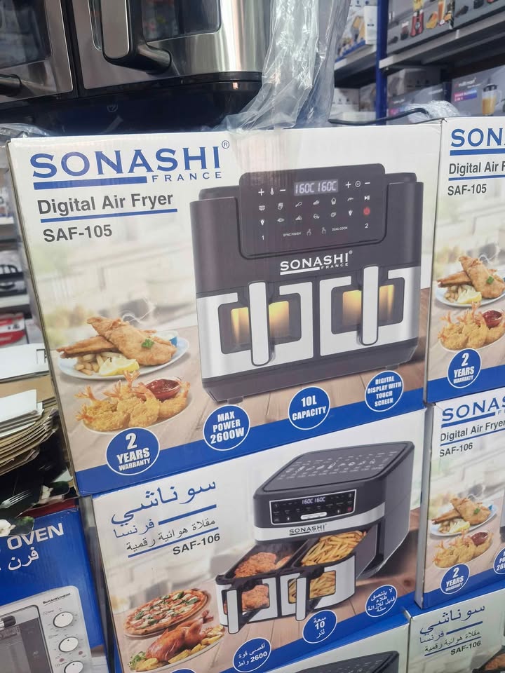 Sonashi Airfryer friteuse 10L/10.5L Double back 2600w