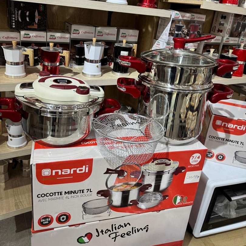 Cocotte minute pack 7 Pieces Nardi Made in italy 7L+4L كوكوطة