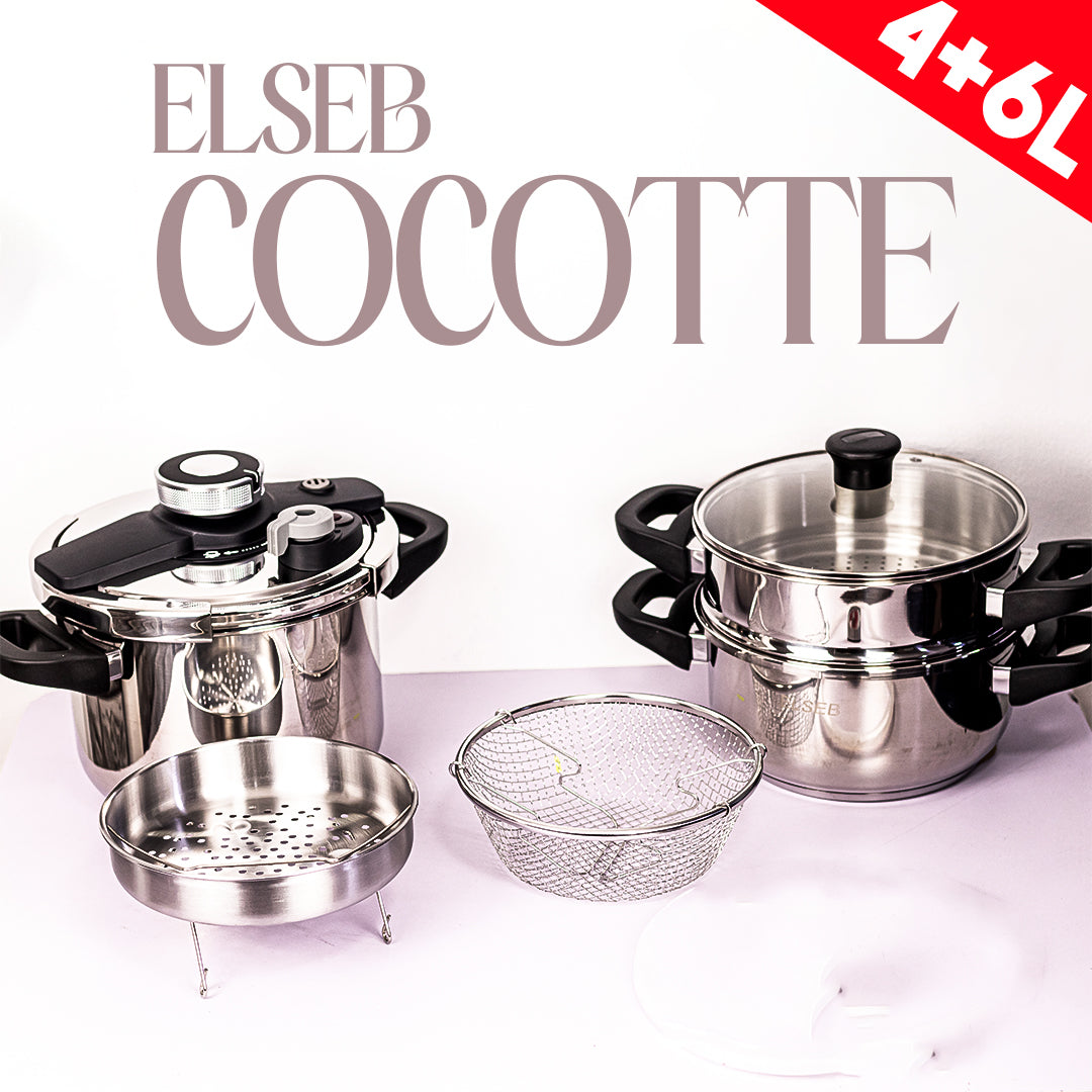 Cocotte Elseb 9pieces 4L+7L Inox 18/10