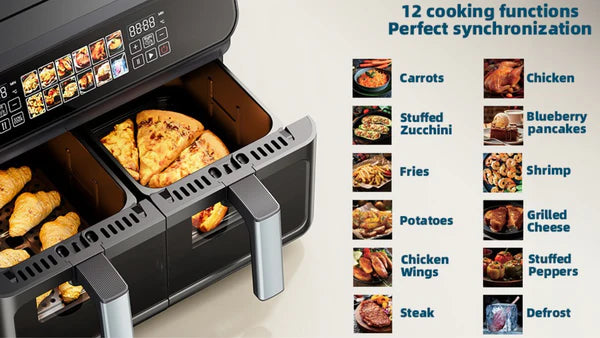 air fryer friteuse tirexx 5L+5L 2600w