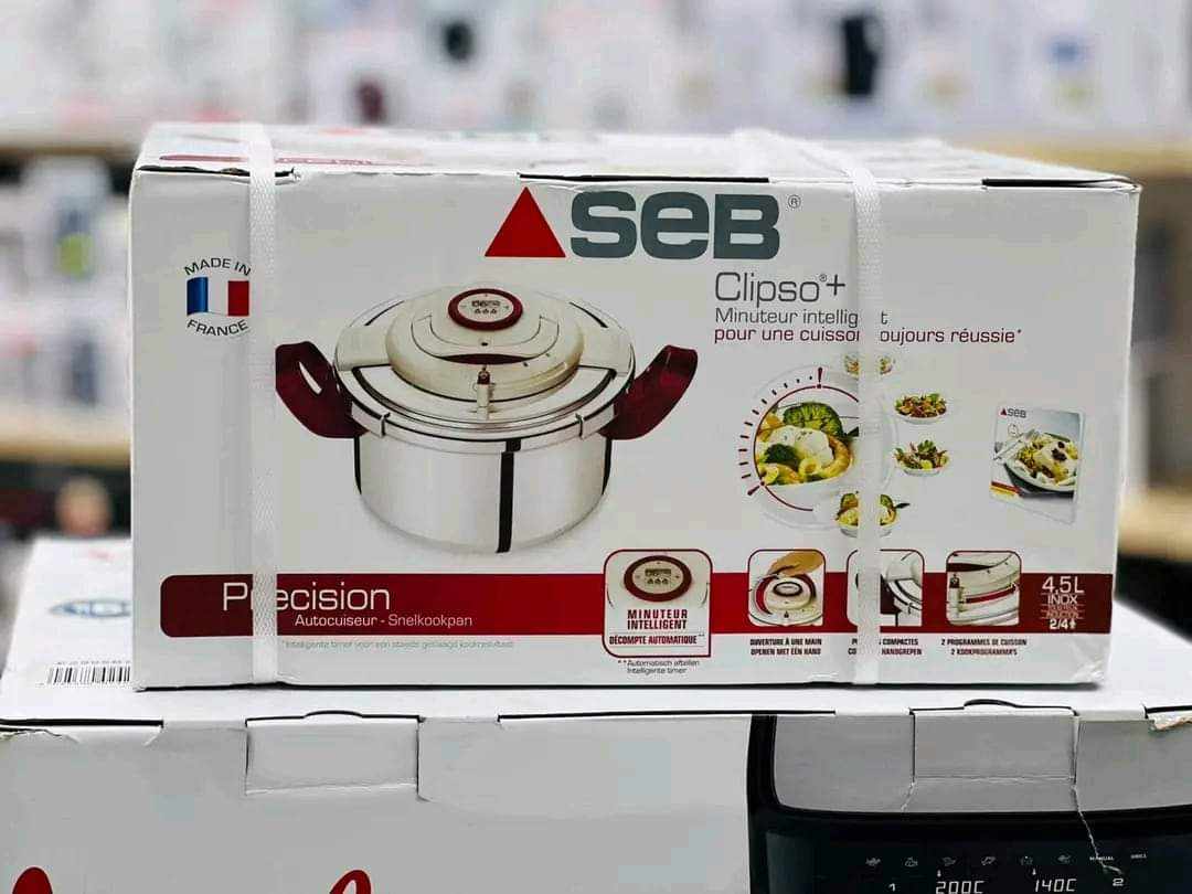 قدر ضغط Seb - Clipso+ Precision - P4400600 - 4.5 لتر - رمادي/أحمر