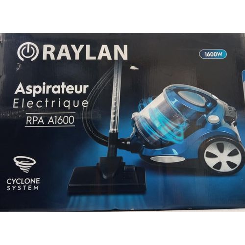 مكنسة كهربائية رايلان – 1600 واط – خزان 3 لتر – أسود-أزرق-أحمر RAYLAN Aspirateur - 1600 Watts - Réservoir 3 Litres - Noir-bleu-rouge