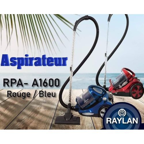 مكنسة كهربائية رايلان – 1600 واط – خزان 3 لتر – أسود-أزرق-أحمر RAYLAN Aspirateur - 1600 Watts - Réservoir 3 Litres - Noir-bleu-rouge