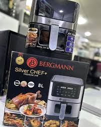 مقلاة هوائية بسعة 8 لتر لتحضير أشهى الأطباق- Bergmann Silver Chef Friteuse à Air 2000W 8.0L