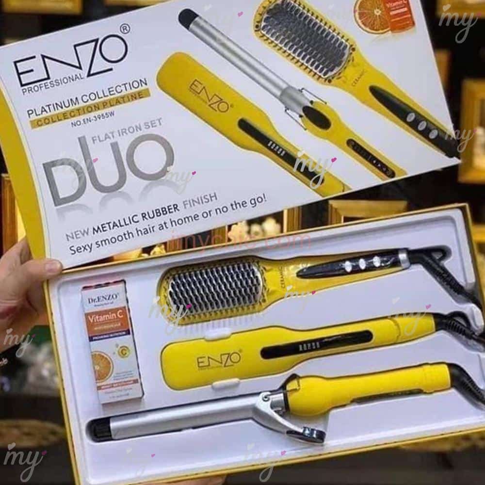 مجموعة التصفيف ENZO PROFESSIONAL PACK 3in1 (مكواة فرد الشعر، ومجعد الشعر، وفرشاة)