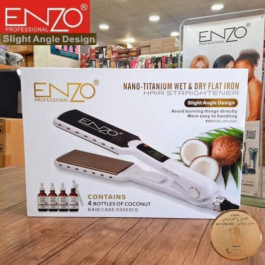 Lisseur ENZO NANO-TITANIUM avec 4 flacons de sérum à l’huile de Coco EN-5050