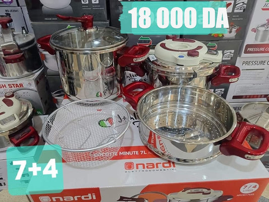 Cocotte minute pack 7 Pieces Nardi Made in italy 7L+4L كوكوطة