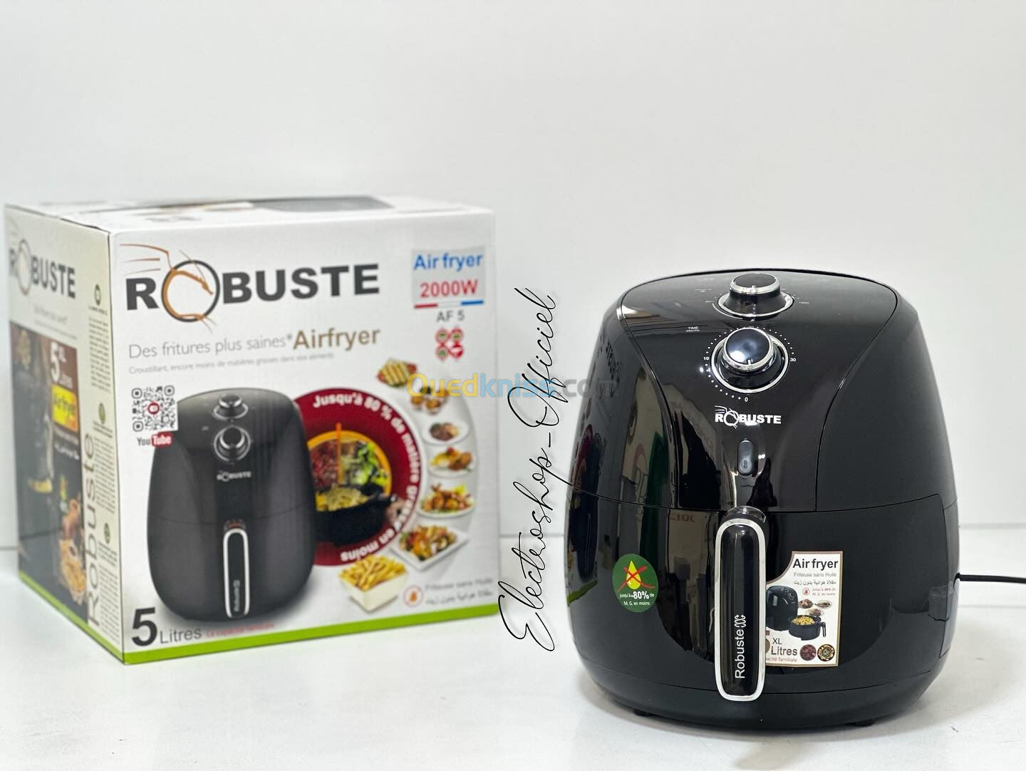 Robuste Friteuse Sans Huile - Air Fryer - 5 L - 2000 W - AF5- Noir