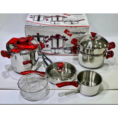 Cocotte Hascevher 10 pcs 5L + 7L inox 18/10