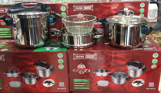 طاقم كوكوط منيت كليبسو 6في1 سويس كيتشن (7+5لتر) SERIE COCOTTES MINUTE CLIPSO 6en1 SWISS KITCHEN 7+5L